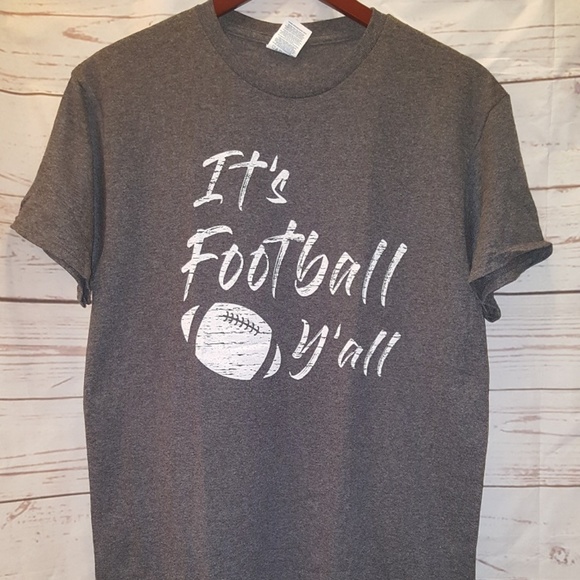 Football Yall Printed Short Sleeve Tee Shirt Gray - Picture 3 of 6